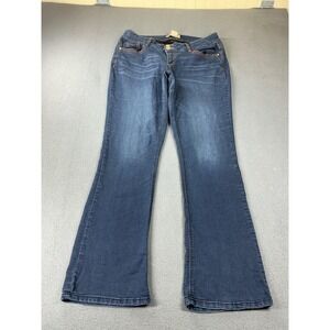 Democracy Jeans Womens 14 Blue Dark Wash Bootcut Slim Stretch Denim Western